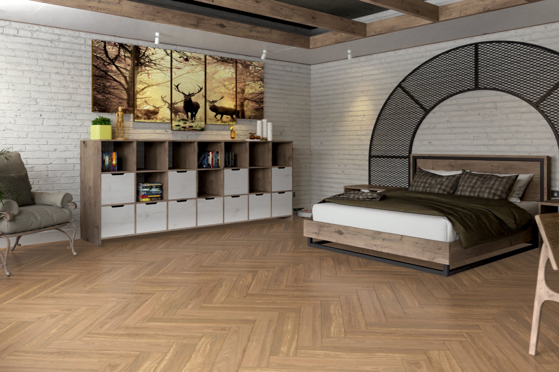 Инженерный паркет «Damy Floor» Натуральный (укладка елочкой) — купить в Рубцовске